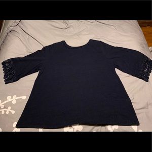 NWOT - 3/4-sleeve LOFT PLUS navy top